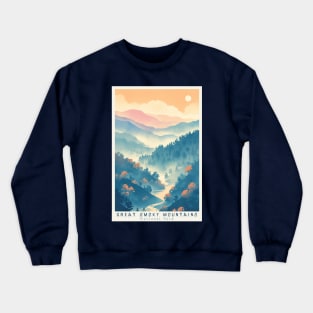 Great Smoky Mountains national park travel poster Crewneck Sweatshirt